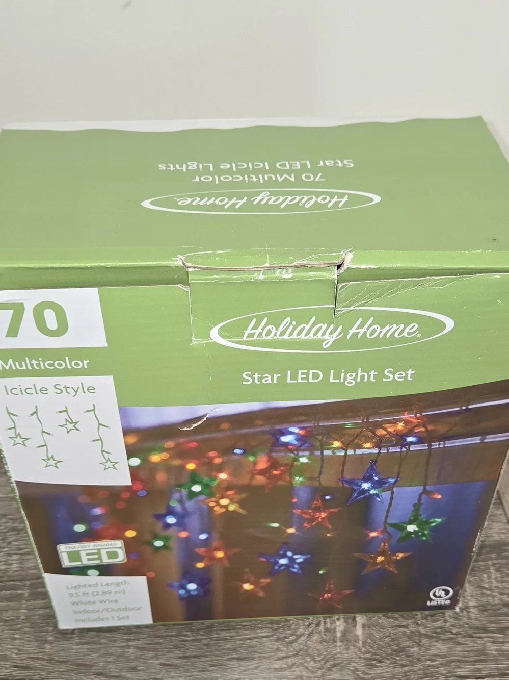 Holiday Home 70 Multicolor Icicle Style Star LED Light Set NEW.